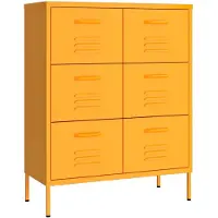 vidaXL Armoire à tiroirs Jaune moutarde 80x35x101,5 cm Acier
