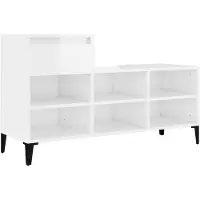 vidaXL Armoire à chaussure Blanc brillant 102x36x60 cm Bois ingénierie