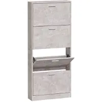vidaXL Armoire à chaussures Gris béton 59x17x150 cm Bois d'ingénierie