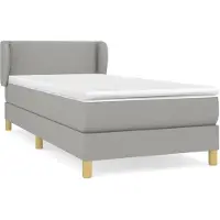 vidaXL Lit boxspring avec matelas gris clair 90x200 cm Tissu