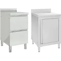vidaXL Armoires de cuisine commerciales 2 pcs. Acier inoxydable
