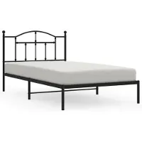 vidaXL Cadre de lit avec tête de lit en métal noir 107x203 cm