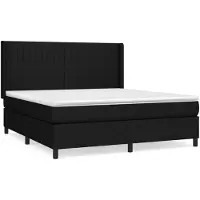 vidaXL Lit boxspring avec matelas noir 180x200 cm Tissu