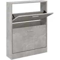 vidaXL Armoire à chaussures Gris béton 59x17x81 cm Bois d'ingénierie
