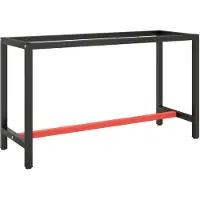 vidaXL Support d'établi noir mat et rouge mat 140x50x79 cm Métal