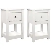 vidaXL Tables de nuit 2 pcs. Blanc 40x35x61,5 cm Pin massif