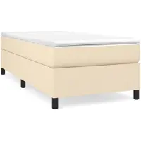 vidaXL Lit boxspring avec matelas Crème 100x200 cm Tissu