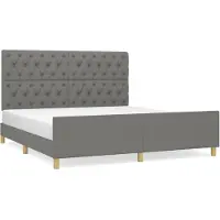 vidaXL Cadre de lit sans matelas gris foncé 160x200 cm Tissu