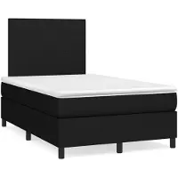 vidaXL Sommier à lattes de lit avec matelas Noir 120x200 cm Tissu