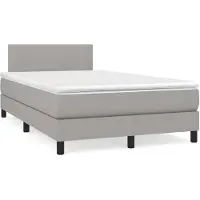 vidaXL Lit boxspring avec matelas gris clair 120x200 cm Tissu