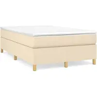 vidaXL Lit Boxspring avec matelas Crème 120x200 cm Tissu