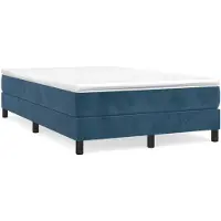 vidaXL Lit boxspring avec matelas bleu foncé 120x200 cm velours
