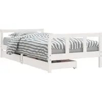 vidaXL Lit d'enfant avec tiroirs blanc 90x190 cm pin massif