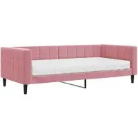 vidaXL Lit de jour avec matelas rose 90x200 cm velours