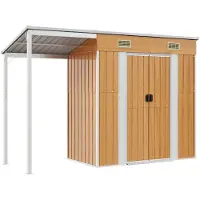 vidaXL Abri de jardin avec toit étendu 277x110.5x181 cm acier brun clair