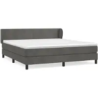 vidaXL Lit boxspring avec matelas gris foncé 160x200 cm velours