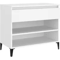 vidaXL Armoire à chaussures Blanc 70x36x60 cm Bois d'ingénierie