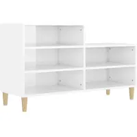 vidaXL Armoire à chaussure Blanc brillant 102x36x60 cm Bois ingénierie