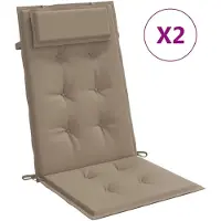 vidaXL Coussins de chaise à dossier haut lot de 2 taupe tissu oxford