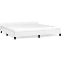 vidaXL Cadre de lit avec tête de lit sans matelas blanc 200x200 cm
