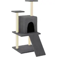 vidaXL Arbre à chat avec colonnes à griffer en sisal gris foncé 110 cm