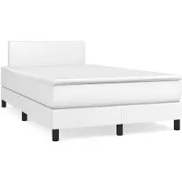 vidaXL Lit boxspring avec matelas blanc 120x200 cm similicuir