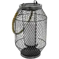Lumisky Lanterne Solaire R?Tro Grid Argent M?Tal H27cm