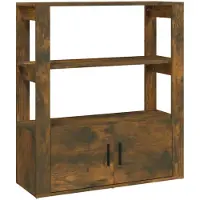 vidaXL Sideboard chêne fumé 80x30x90 cm bois composite