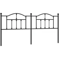 vidaXL Tête de lit de rechange en métal noir 200 cm