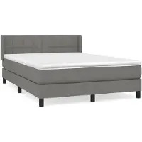 vidaXL Lit boxspring avec matelas gris foncé 140x190 cm Tissu