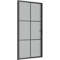vidaXL Porte intérieure 102,5x201,5 cm noir verre dépoli et aluminium