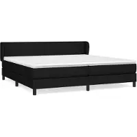 vidaXL Lit boxspring avec matelas noir 200x200 cm tissu