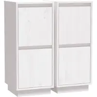 vidaXL Sideboards 2 pcs. Blanc 31,5x34x75 cm Pin massif