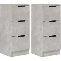 vidaXL Sideboards 2 pcs. Gris béton 30x30x70 cm Bois composite