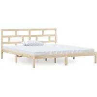 vidaXL Lit en bois massif 135x190 cm