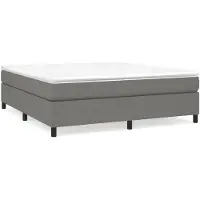 vidaXL Lit boxspring avec matelas gris foncé 180x200 cm Tissu