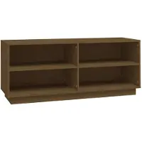 vidaXL Armoire à chaussures Marron miel 110x34x45cm Bois de pin massif