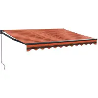 vidaXL Marquise rétractable Orange et brun 3,5x2,5 m Tissu & aluminium