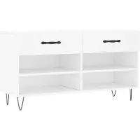 vidaXL Banc à chaussures blanc 102x35x55 cm bois d'ingénierie