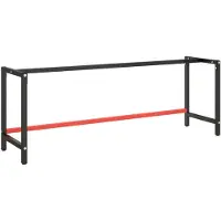 vidaXL Bâti d'établi noir mat et rouge mat 220x57x79 cm Métal