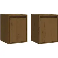 vidaXL Armoires murales 2 pcs Marron miel 30x30x40 cm Pin massif