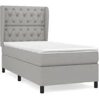 vidaXL Lit boxspring avec matelas gris clair 80x200 cm Tissu