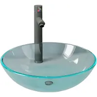 vidaXL lavabo avec robinet et vidage en verre trempé