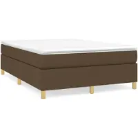 vidaXL Lit boxspring avec matelas brun foncé 140x190 cm Tissu