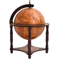 vidaXL Support à vin bar forme globe Marron Bois d'eucalyptus massif
