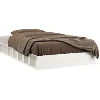 vidaXL Lit en bois massif blanc 90x200 cm