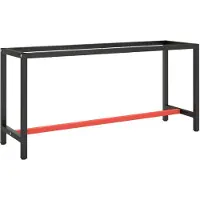 vidaXL Support d'établi noir mat et rouge mat 170x50x79 cm Métal