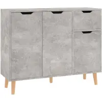 vidaXL Sideboard gris béton 90x30x72 cm Bois composite