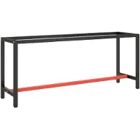 vidaXL Support d'établi noir mat et rouge mat 190x50x79 cm Métal