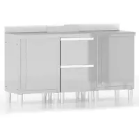 vidaXL Armoires de cuisine commerciales 3 pcs. acier inoxydable